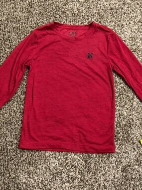 Hurley Kids Long Sleeve Tee in Red with Black Logo